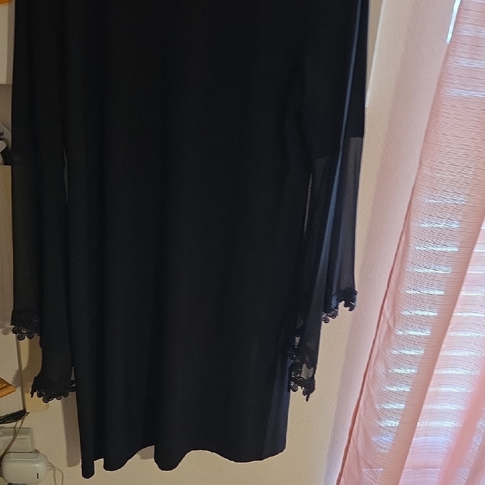 MSK Black Long-Sleeve Dress with Crochet Cuff Detail - Picture 6 of 6